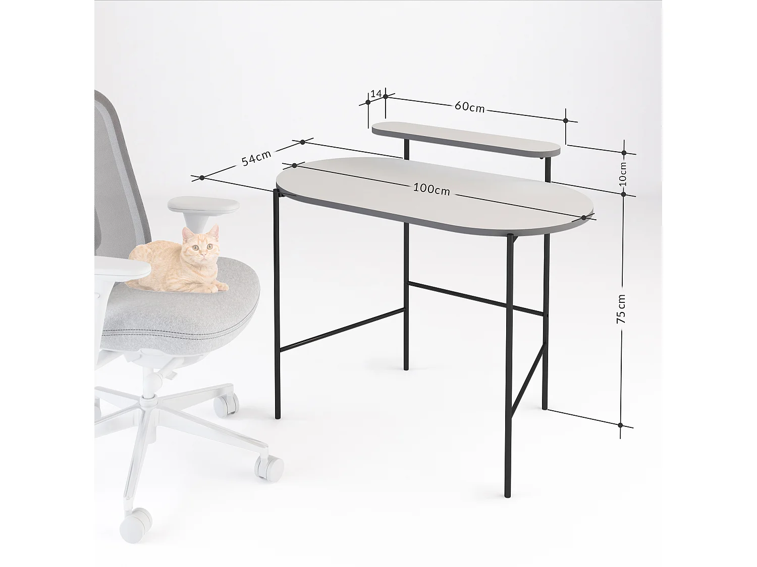 Arbeitstisch LOUB - Eiche - 100 x 55 x 87 cm