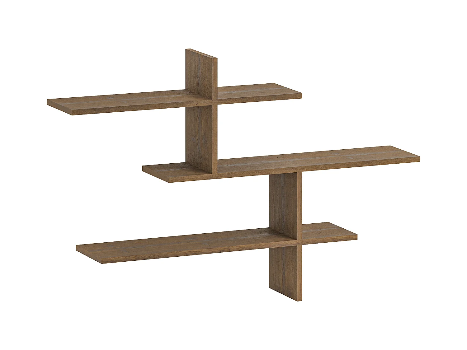 Wandregal LEO - Dunkel Eiche - 123 x 22 x 80,5 cm