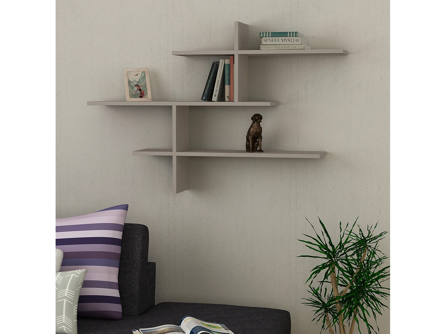 Etagère LEO - beige, 123x81x22