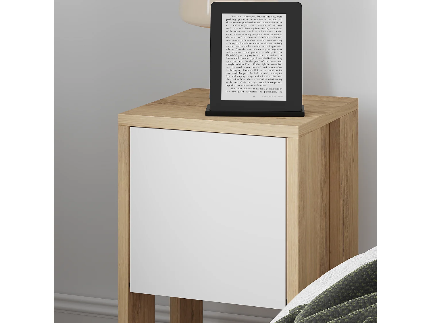 Nachttisch EMA -  Eiche-Weiß - 30 x 30 x 55 cm