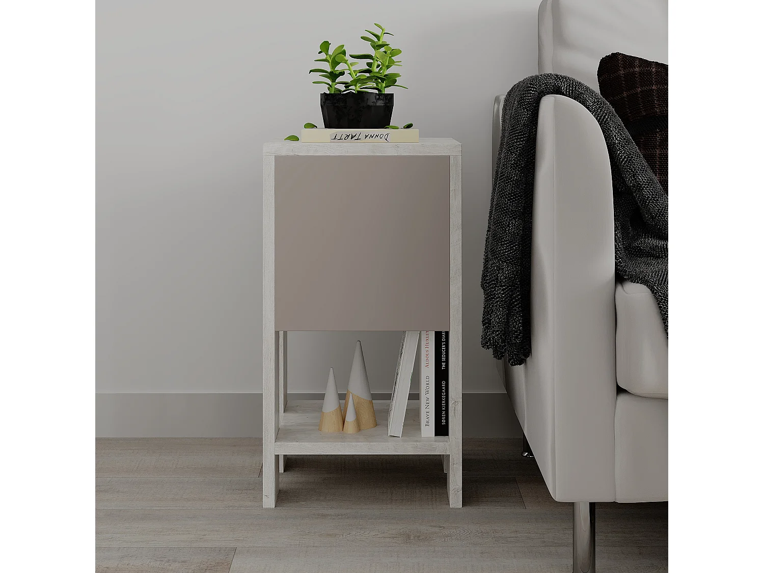 Nachttisch EMA- Naturfarben hell  , 55x30x30