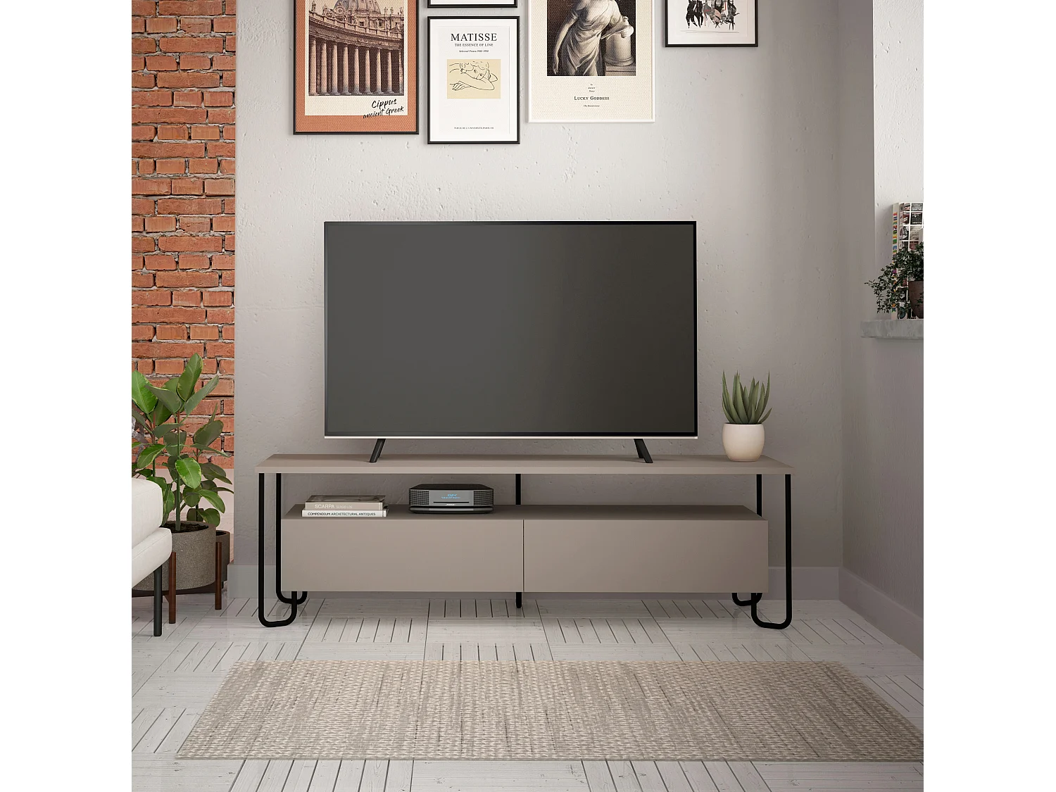 Tv - Unit CORNEA -  Mokka Grau,150 x 42 x 45 cm