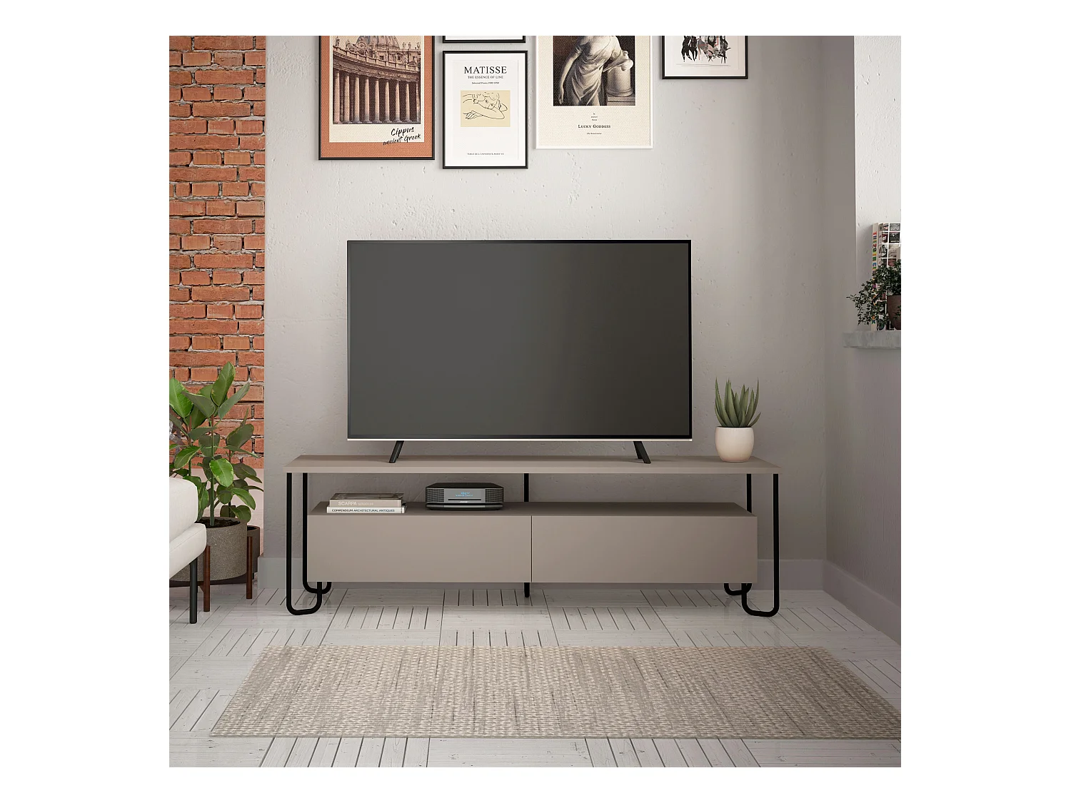 Tv - Unit CORNEA -  Mokka Grau - 150 x 42 x 45 cm