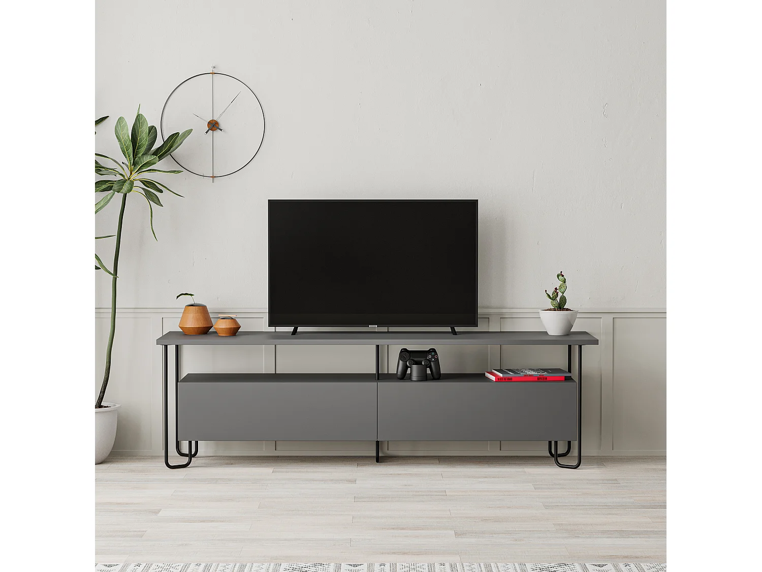 Tv - Unit CORNEA -  Anthrazit Grau - 150 x 42 x 45 cm