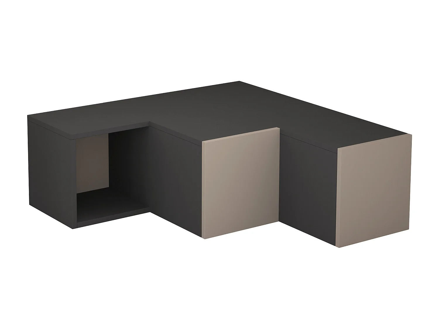 Decortie Gris Anthracite 90.6x94.2x31.4cm Meuble TV d'Angle Jusqu'à 43" Pouces Panneau de Particules Centre Multimédia Compact