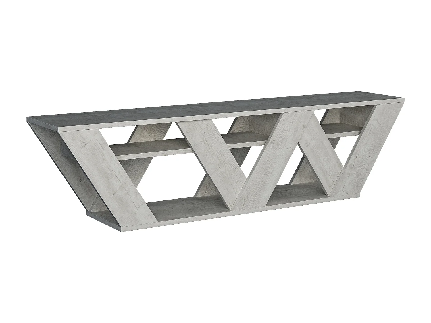 Decortie Blanc 30x158x40cm Meuble TV Jusqu'à 65" Pouces TV's Panneau de Particules Centre Multimédia Ralla