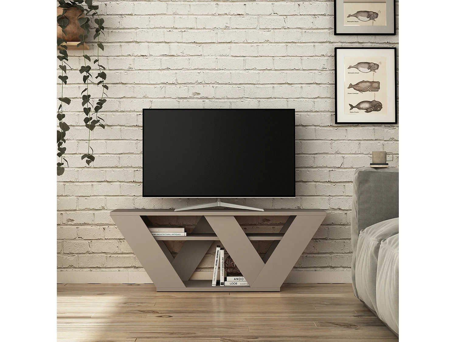 Table TV PIPRALLA- beige, 30x110x40