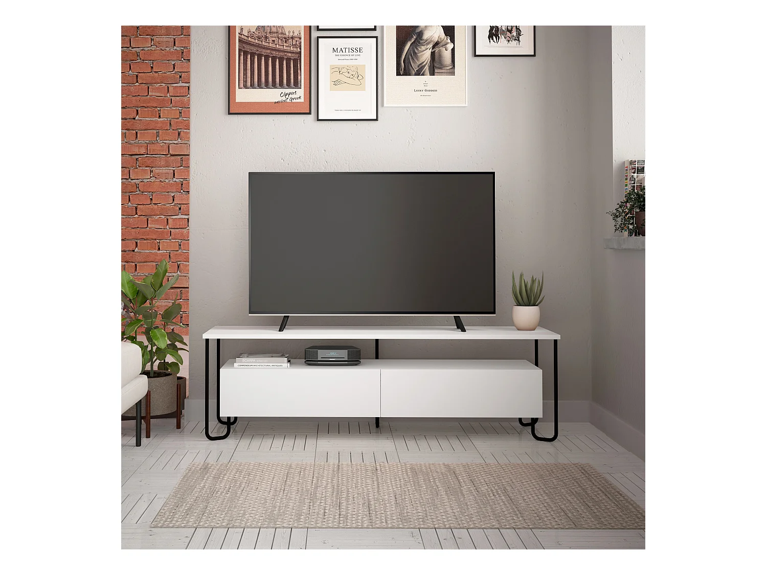 Tv - Unit CORNEA -  Weiß - 150 x 42 x 45 cm
