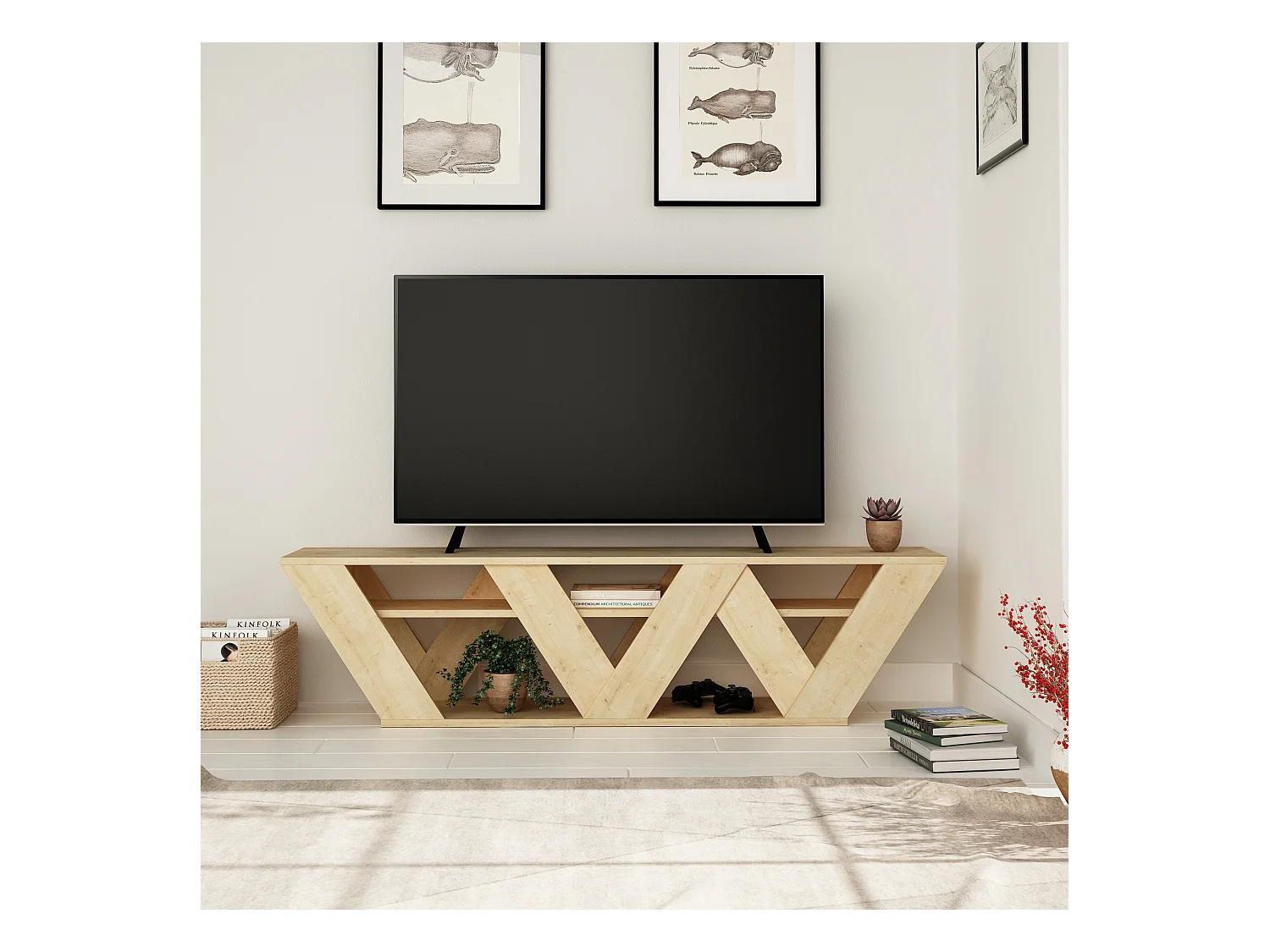 TV - Unit RALLA -  Eiche - 158 x 30 x 40 cm