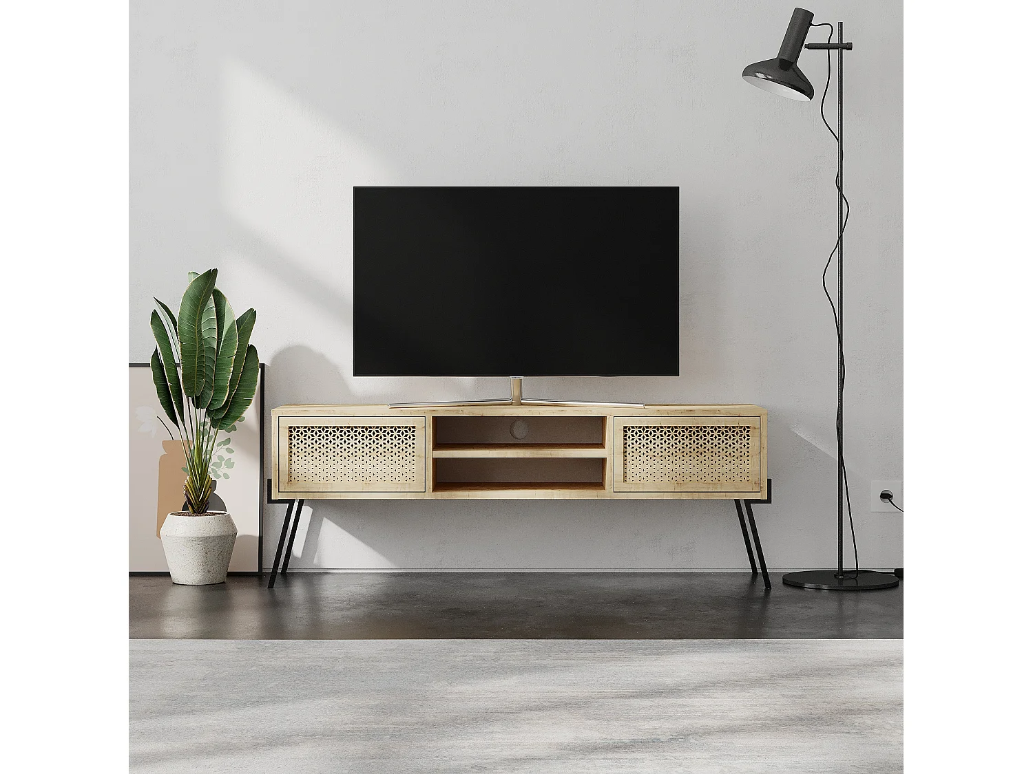 TV - Unit NAIVE -  Eiche - 140 x 35,6 x 50,7 cm