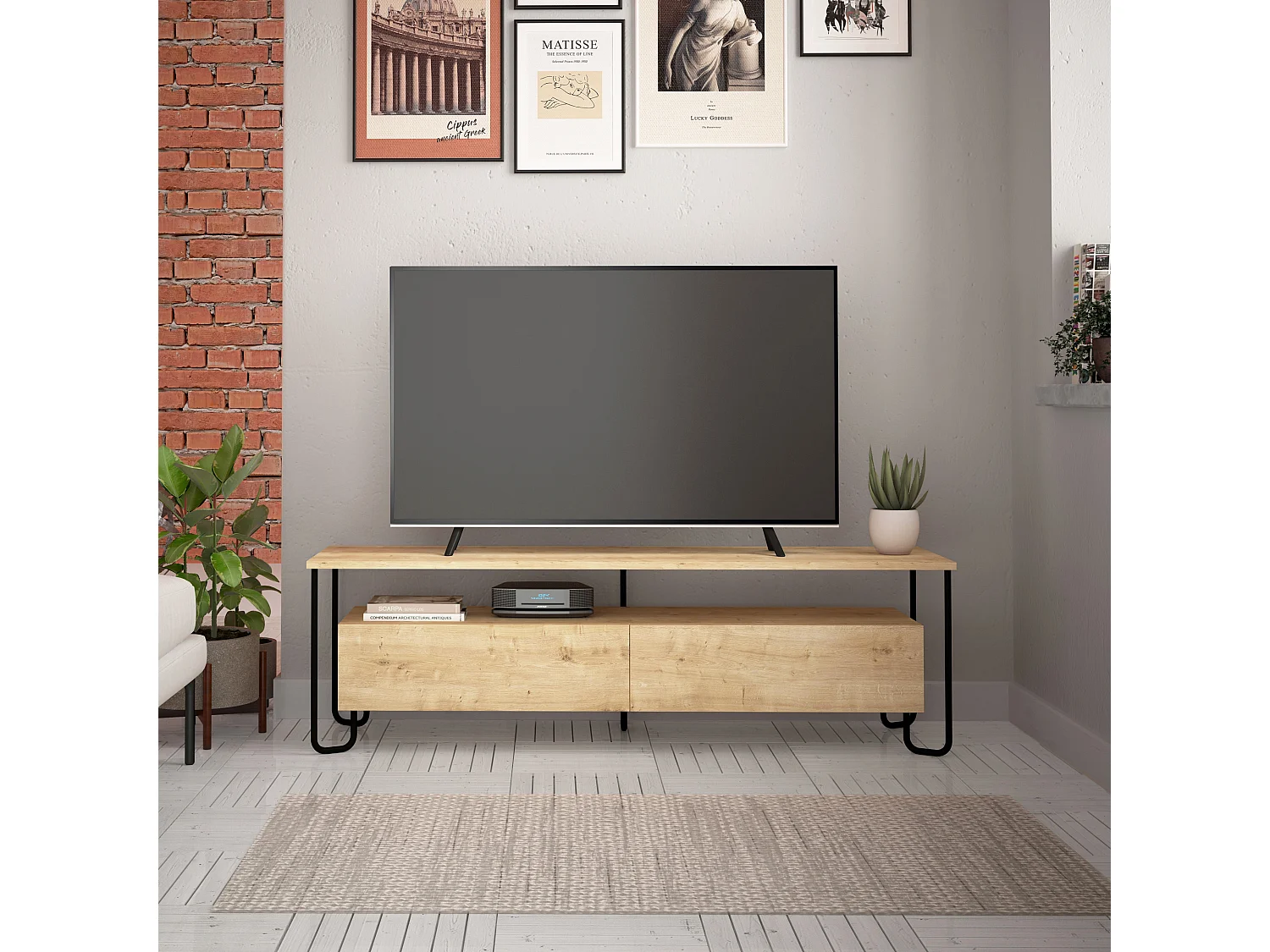 Tv - Unit CORNEA -  Eiche - 150 x 42 x 45 cm