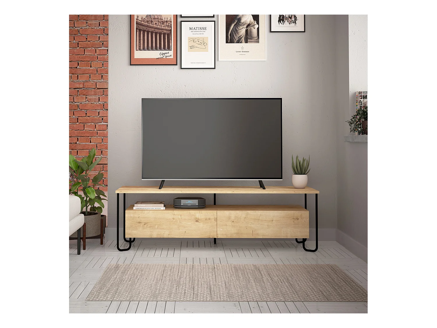 Tv - Unit CORNEA -  Eiche - 150 x 42 x 45 cm