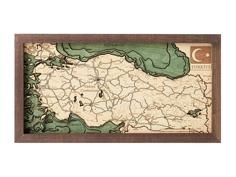 Carte 3D avec Cadre Turquie L, Multicouleur, 81x6x41 cm, CUTTING BROTHERS