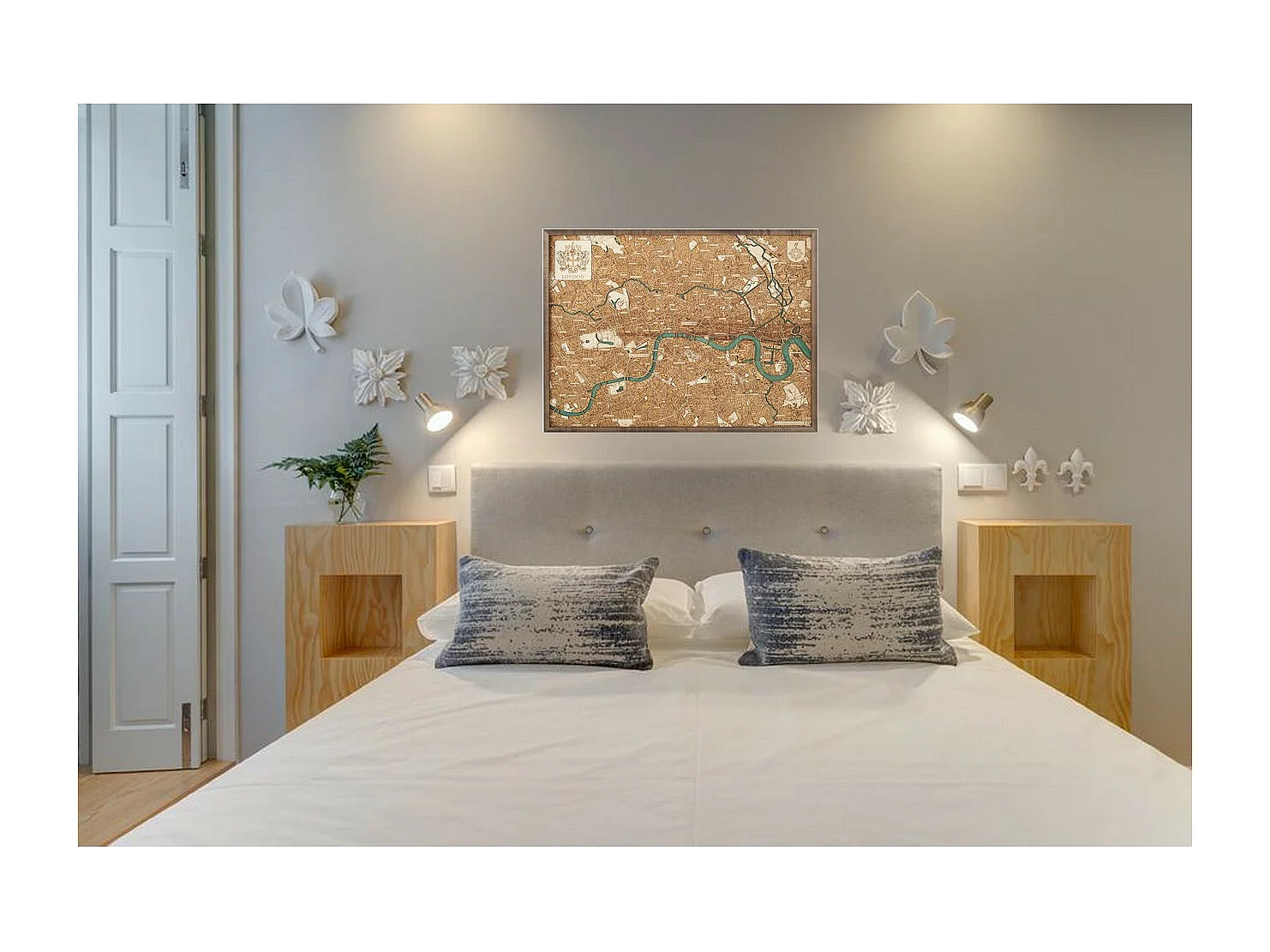 3D Kaart met Lijst Londen L, Veelkleurig, 81x6x61 cm, CUTTING BROTHERS