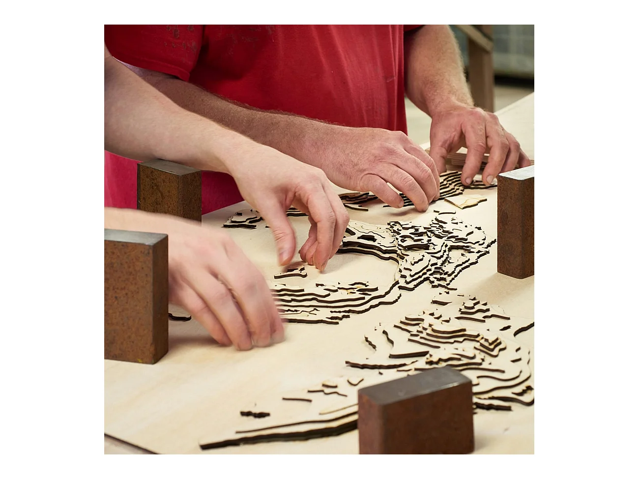 3D Kaart met Lijst Frankrijk, Veelkleurig, 76x6x76 cm, CUTTING BROTHERS