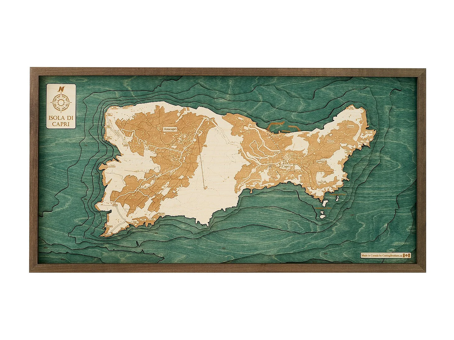 Carte 3D avec Cadre Capri L, Multicouleur, 81x6x41 cm, CUTTING BROTHERS