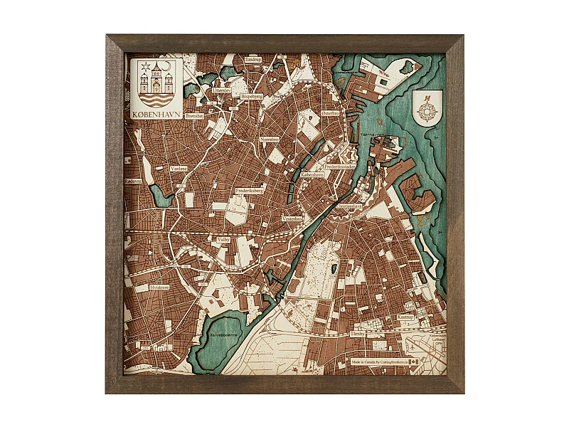 Mappa 3D con Cornice Copenhagen S, Multicolore, 35x6x35 cm, CUTTING BROTHERS