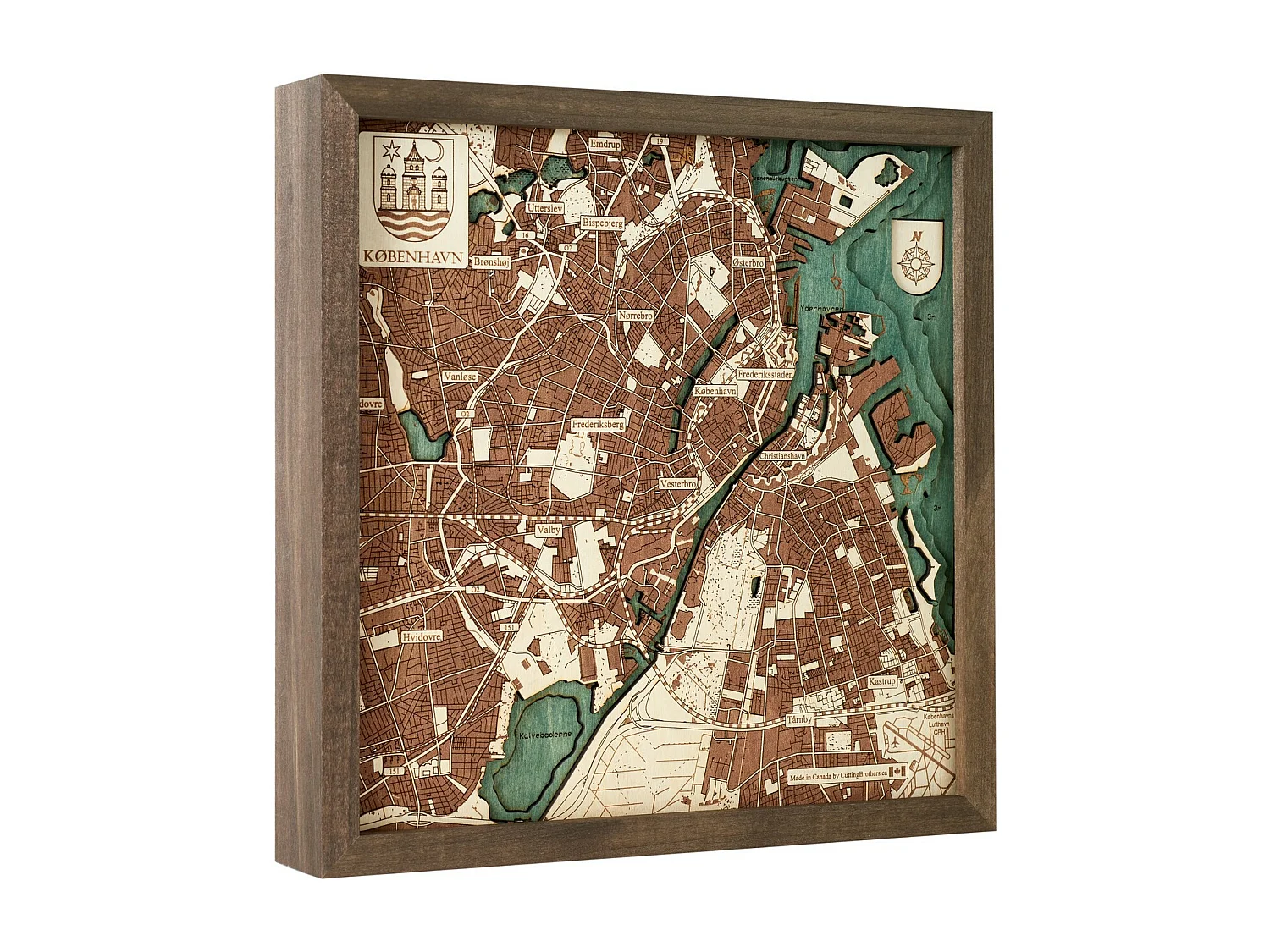 Mappa 3D con Cornice Copenhagen S, Multicolore, 35x6x35 cm, CUTTING BROTHERS