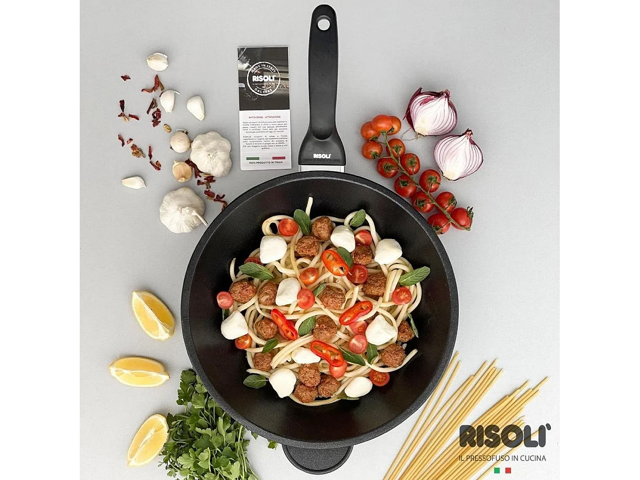 Wok Explora, Czarny, 32x32x10 cm, Risolì