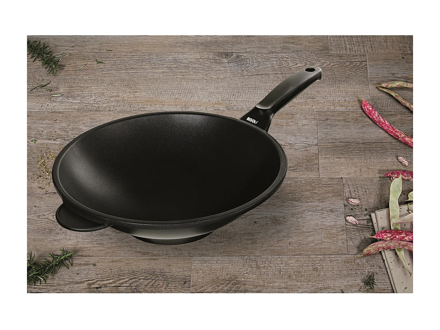 Wok Explora, Czarny, 32x32x10 cm, Risolì