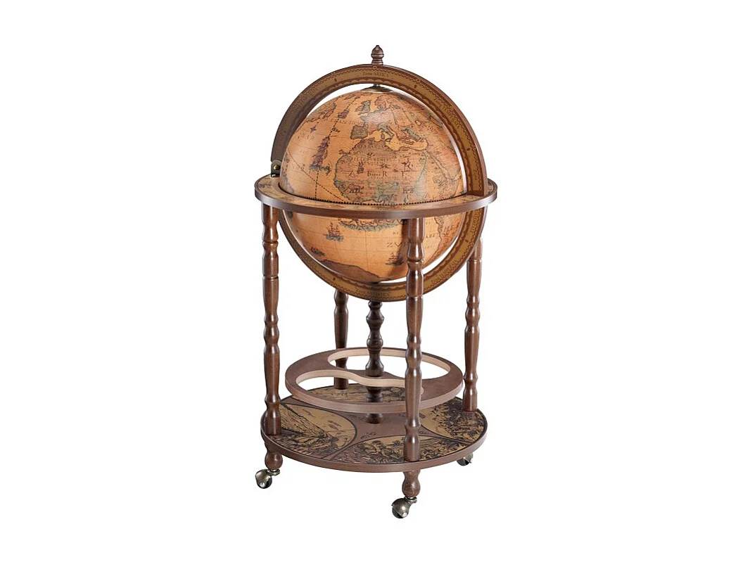 Bar Tafelglobe Minerva, Bruin, 50x50x93 cm, ZOFFOLI