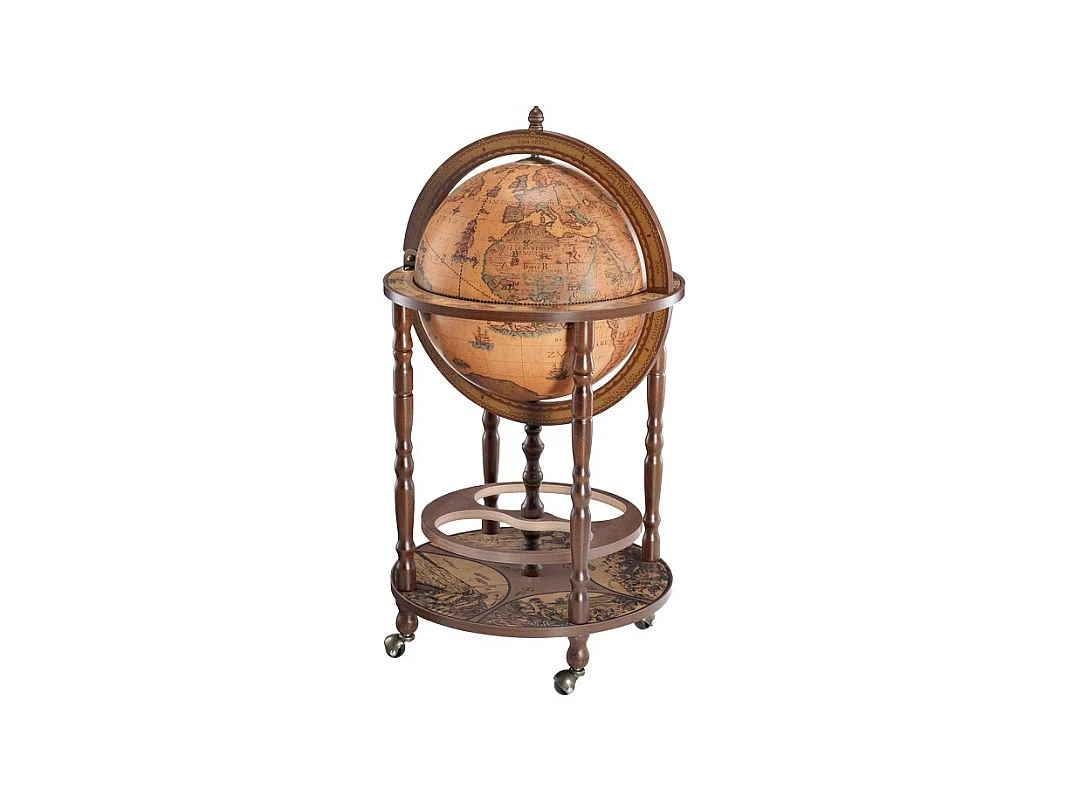 Meuble de Bar Globe Minerva, Marron, 50x50x93 cm, ZOFFOLI