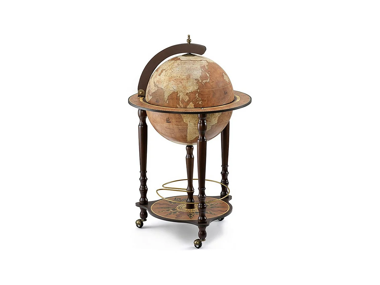 Bar Tafelglobe Da Vinci, Bruin, 55x55x93 cm, ZOFFOLI
