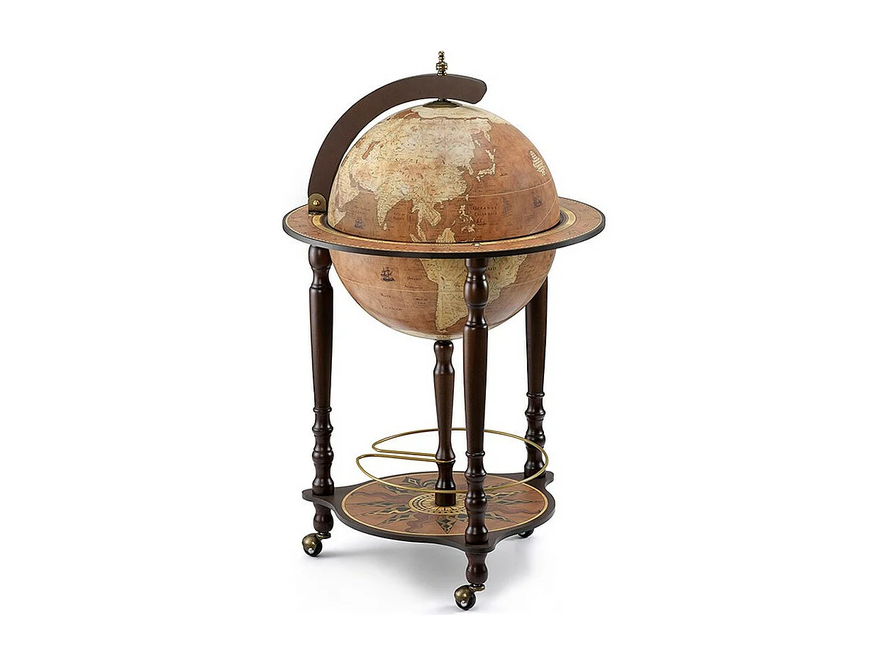 Meuble de Bar Globe Da Vinci, Marron, 55x55x93 cm, ZOFFOLI