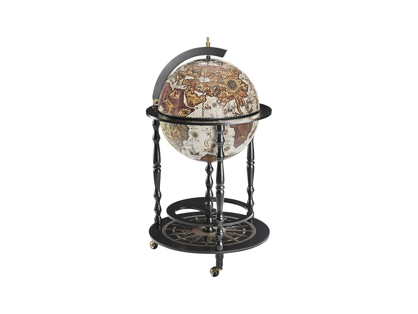 Bar Tafelglobe Vulcano, Zwart, 51x51x92 cm, ZOFFOLI