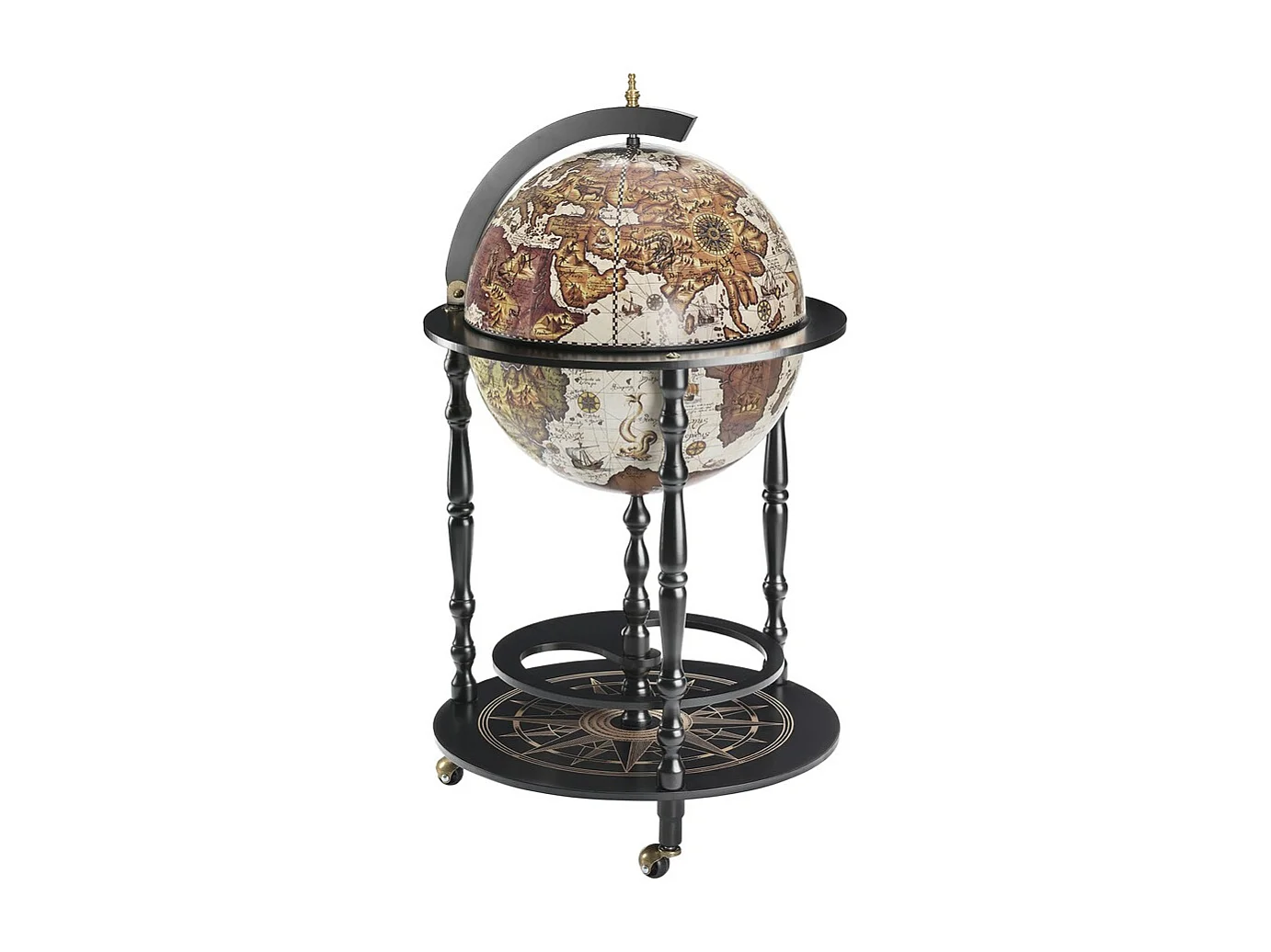 Mueble Bar Globo Vulcano, Negro, 51x51x92 cm, ZOFFOLI