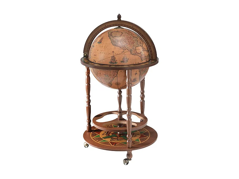 Bar Tafelglobe Giunone, Bruin, 50x50x93 cm, ZOFFOLI