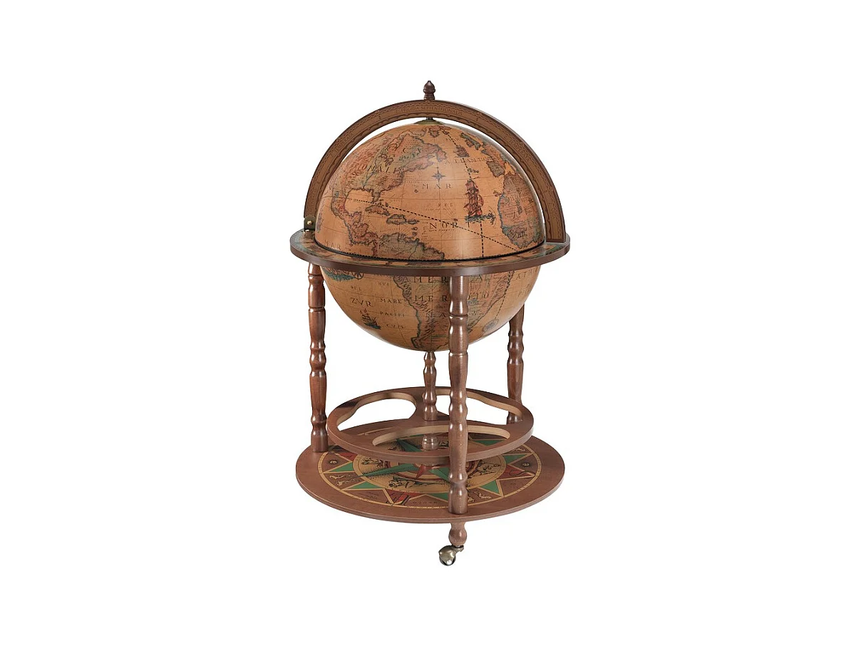 Meuble de Bar Globe Calipso, Marron, 60x60x98 cm, ZOFFOLI