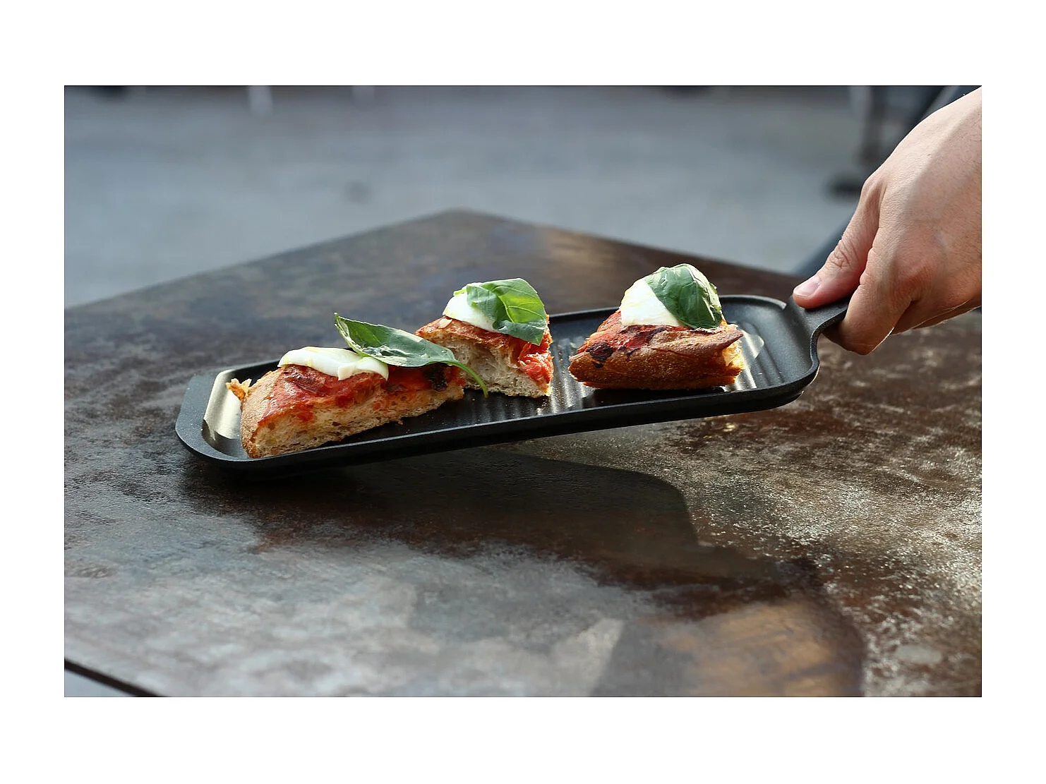 Plaat Finger-Grill BBQ, Zwart, 32x16x2 cm, Risolì