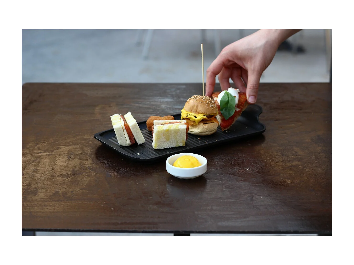 Plaat Finger-Grill BBQ, Zwart, 32x16x2 cm, Risolì