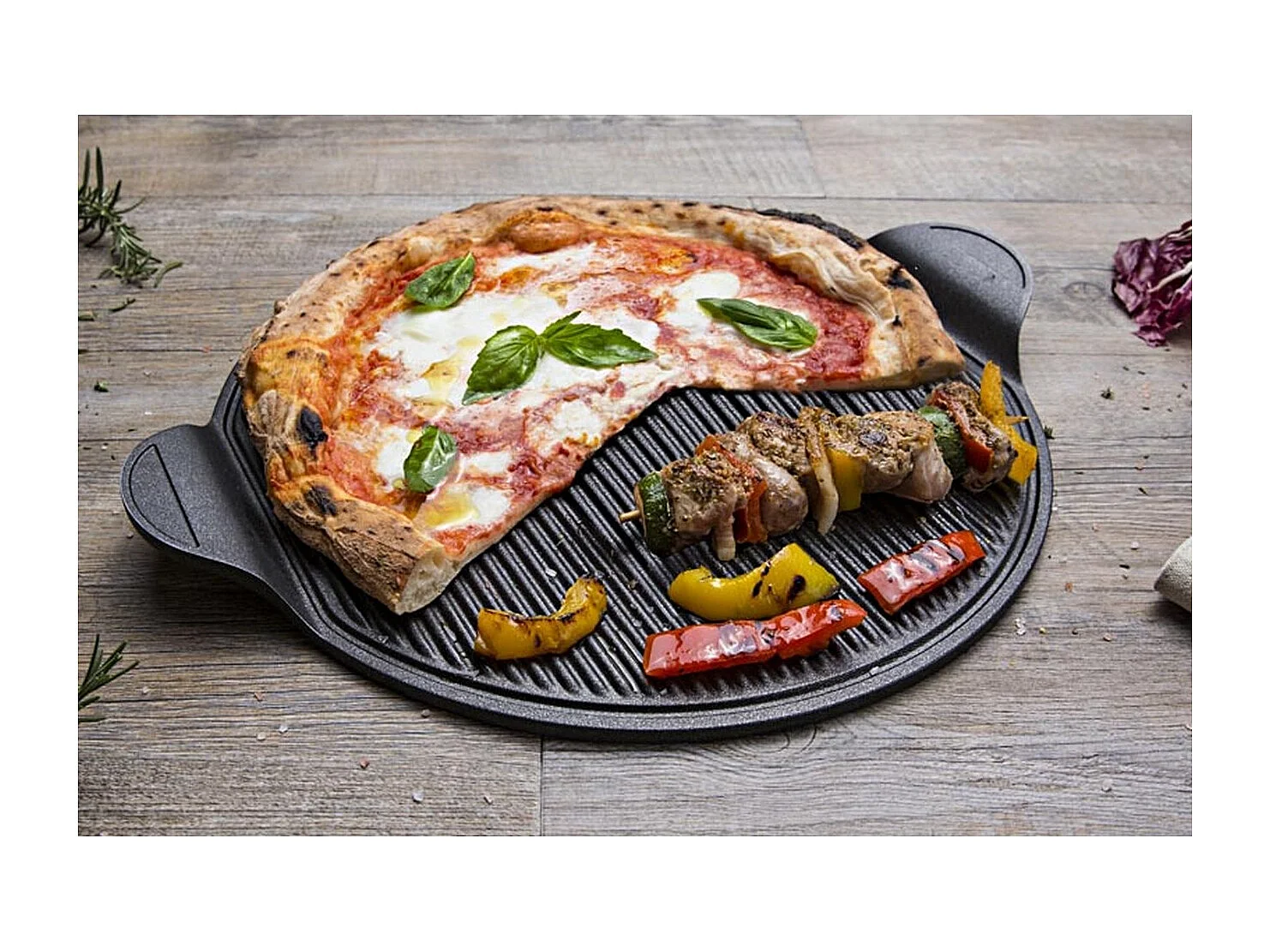 Patelnia do Grillowania Pizzy Explora, Czarny, 40x35x1,5 cm, Risolì