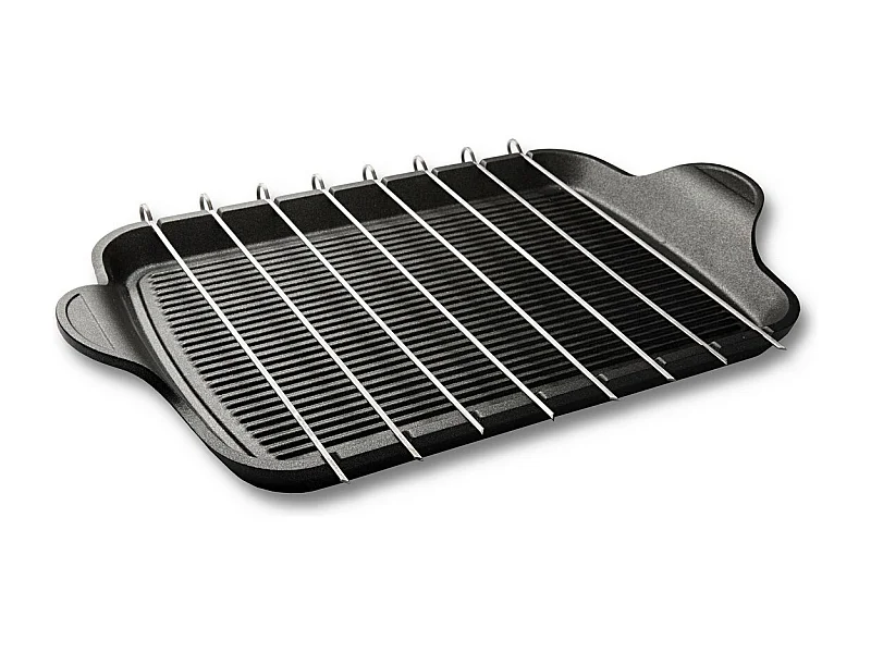 Plaat Grill-Brochette Explora, Zwart, 47x26x2 cm, Risolì