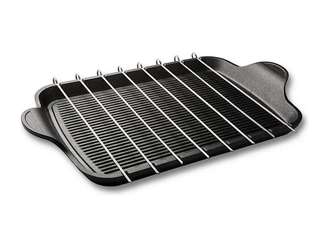 Płyta Grill-Brochette Explora, Czarny, 47x26x2 cm, Risolì