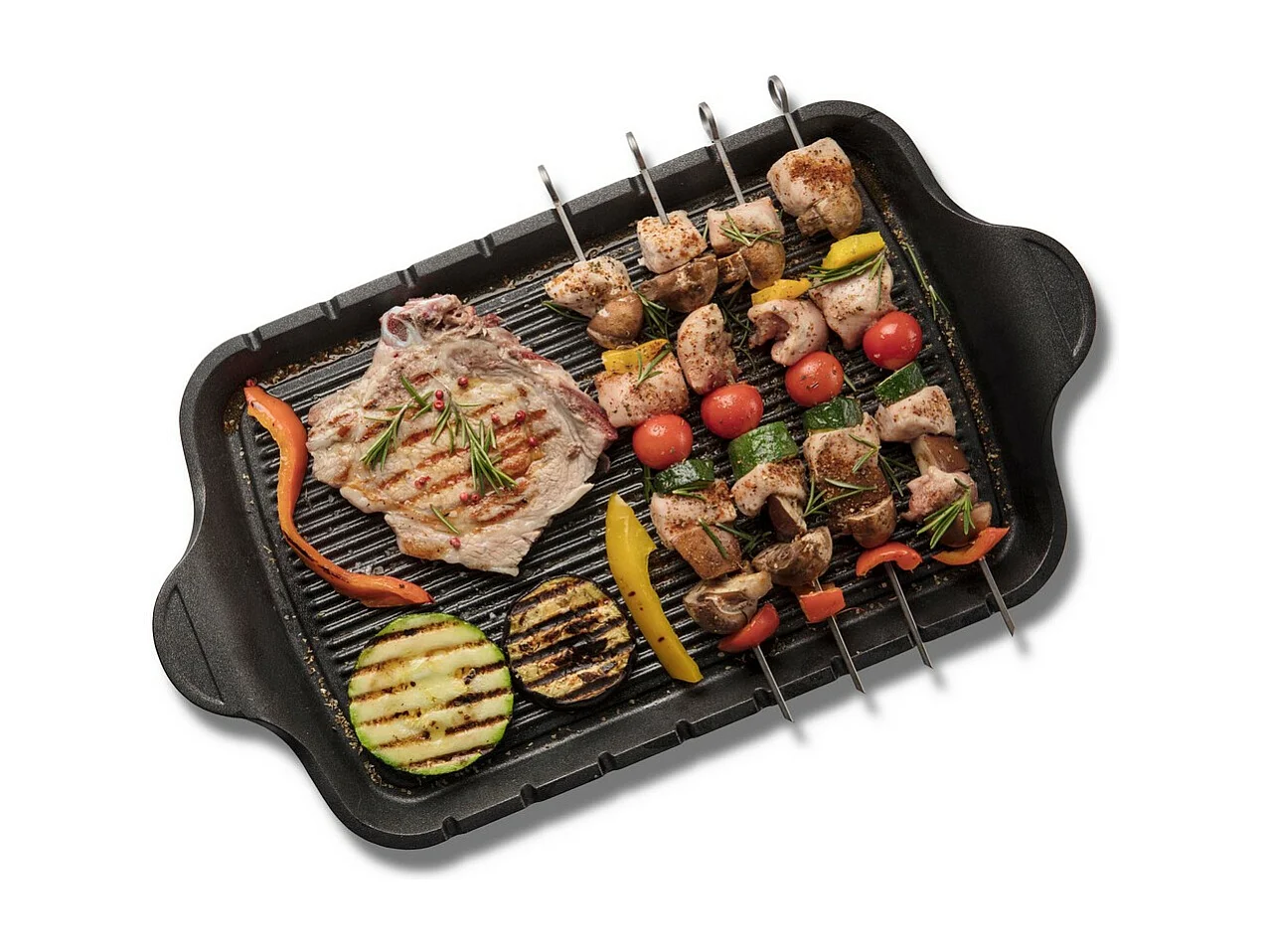 Płyta Grill-Brochette Explora, Czarny, 47x26x2 cm, Risolì