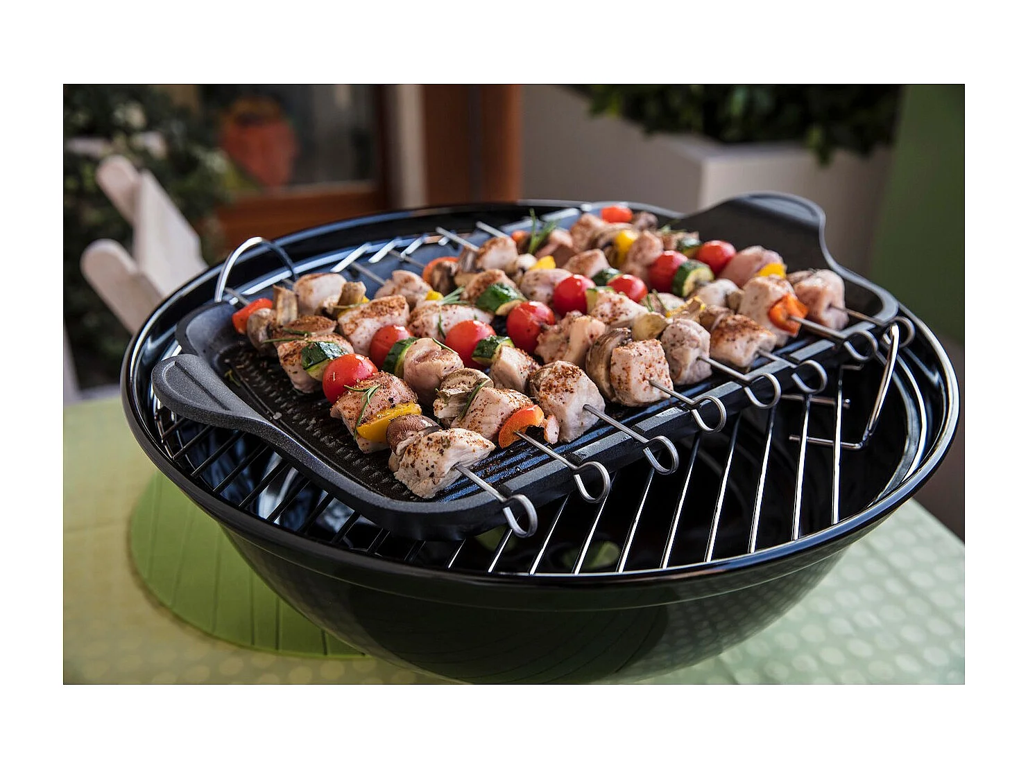 Płyta Grill-Brochette Explora, Czarny, 47x26x2 cm, Risolì