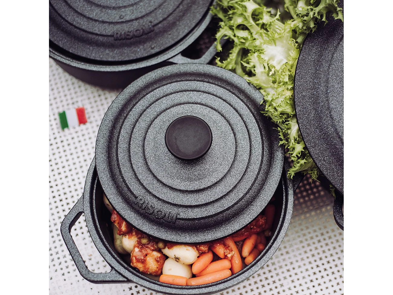 Braadpan Le Pignatte, Zwart, 24x24x11,5 cm, Risolì