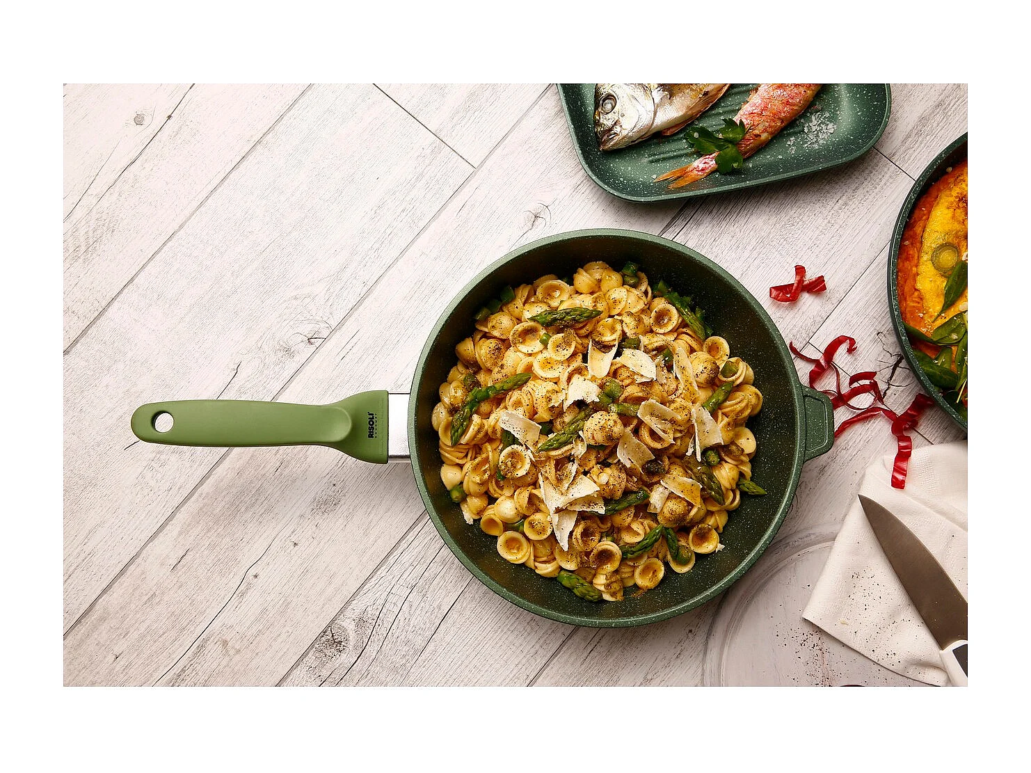 Hoge Koekenpan Dr. Green, Groen, 24x24x8 cm, Risolì