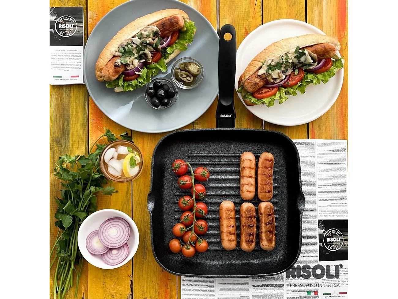 Grillpan Black Plus, Zwart, 26x26x4 cm, Risolì