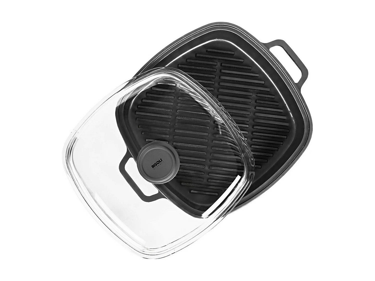 Stoomgrillpan Explora, Zwart, 26x26x5,5 cm, Risolì
