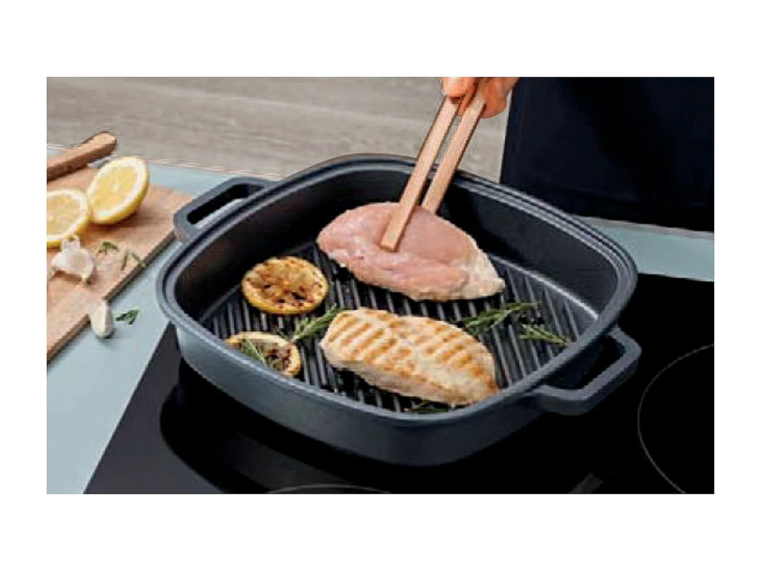 Stoomgrillpan Explora, Zwart, 26x26x5,5 cm, Risolì