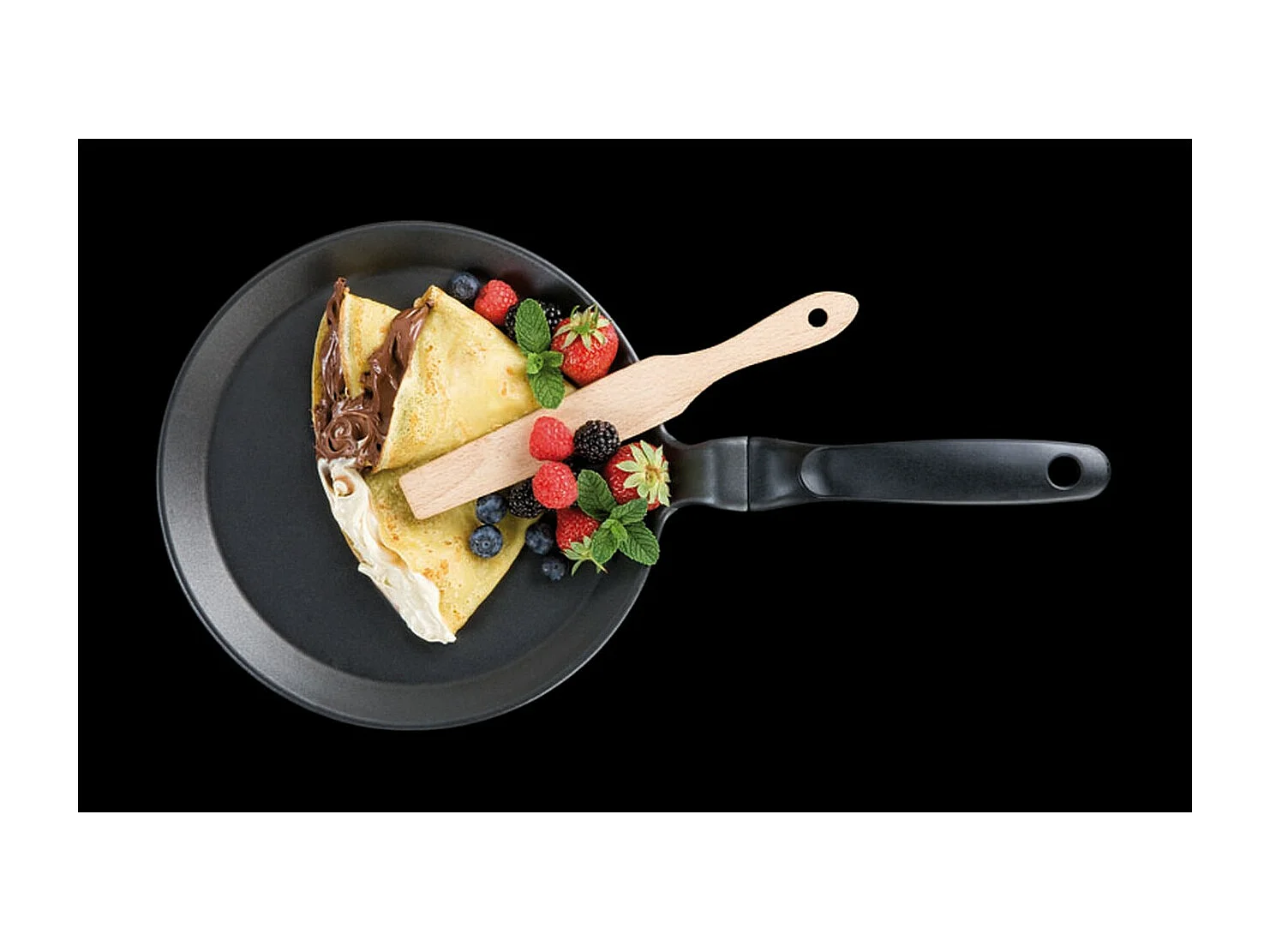 Pan voor Crêpes Saporella, Zwart, 28x28x2 cm, Risolì