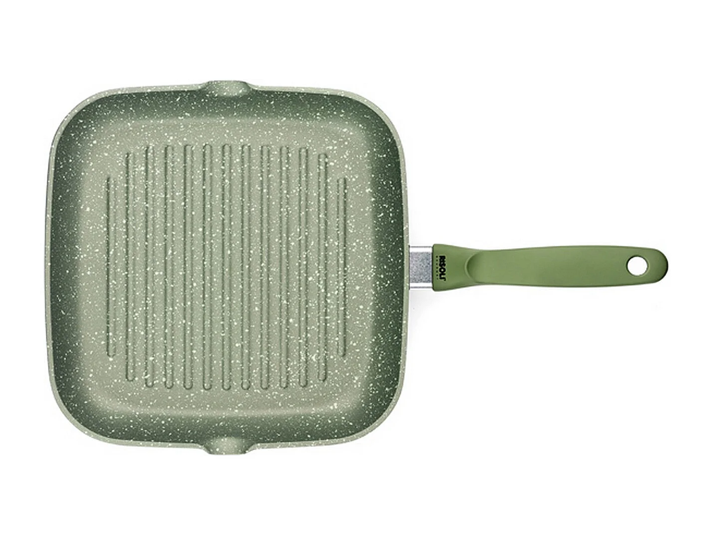 Patelnia Grillowa Dr. Green, Zielony, 26x26x4,5 cm, Risolì