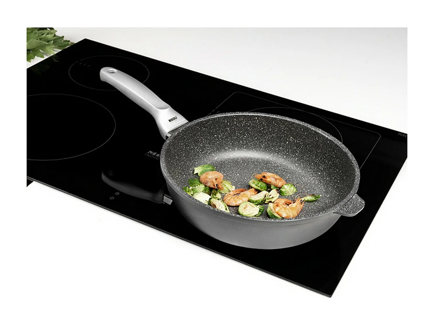 Niska Patelnia do Smażenia Granite Premium, Antracyt, 28x28x4,5 cm, Risolì