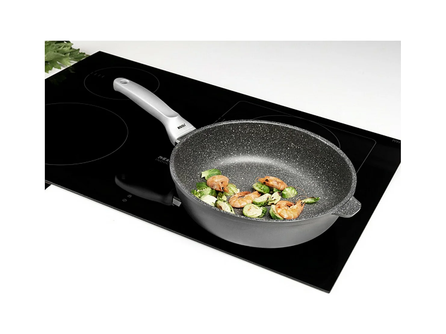 Niska Patelnia do Smażenia Granite Premium, Antracyt, 28x28x4,5 cm, Risolì