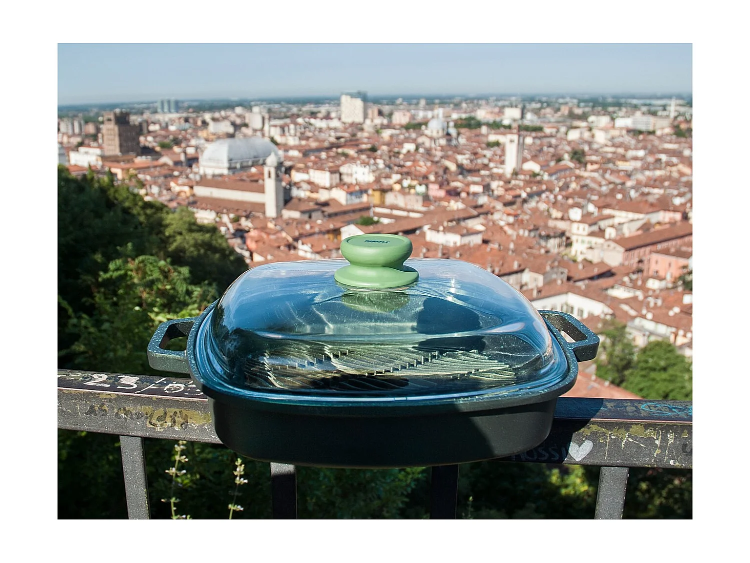 Patelnia do Grillowania na Parze Dr. Green, Zielony, 26x26x5,5 cm, Risolì