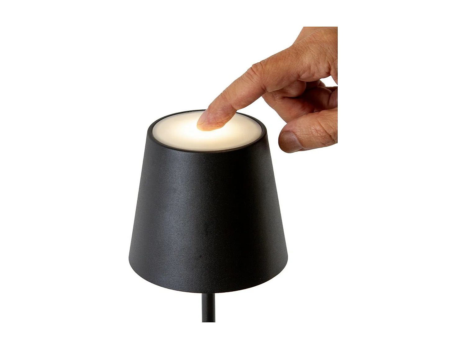 Oplaadbare Tafellamp Agata, Zwart, 12x12x37 cm, Majestic